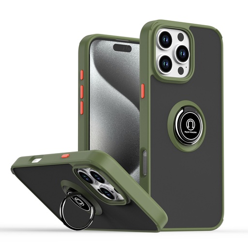 [CS-I16M-MTR-AGR] Matte Ring Case for iPhone 16 Plus - Army Green