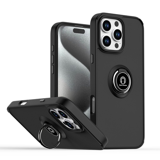[CS-I16PM-MTR-BK] Matte Ring Case for iPhone 16 Pro Max - Black