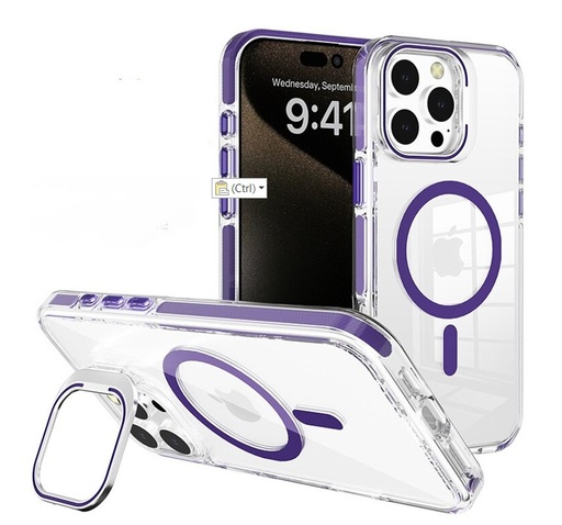 [CS-I16PM-CCSM-DBL] Crystal Camera Stand Case with Magsafe for  iPhone 16 Pro Max - Dark Blue