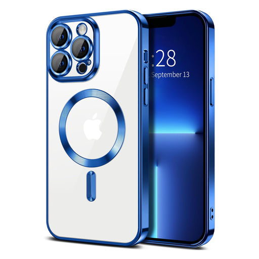 [CS-I16M-MCCC-DBL] Colorful Clear Case with Magsafe for iPhone 16 Plus - Dark Blue