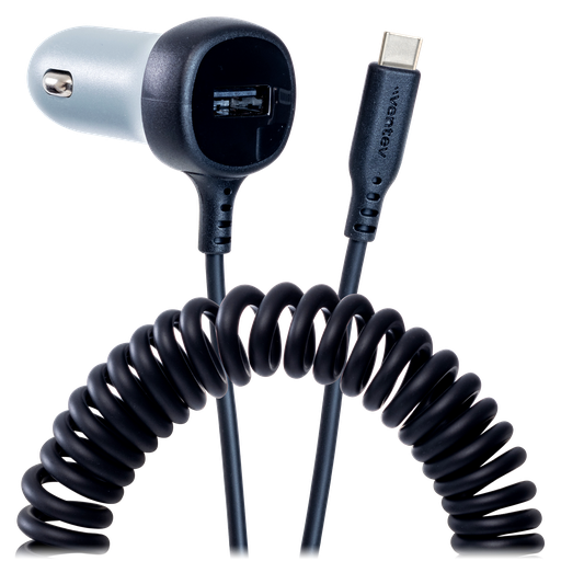 [CC27-ACAPCBX266745] Ventev - 27w Ultrafast Car Charger And Usb-c Connected Cable - Dark Gray