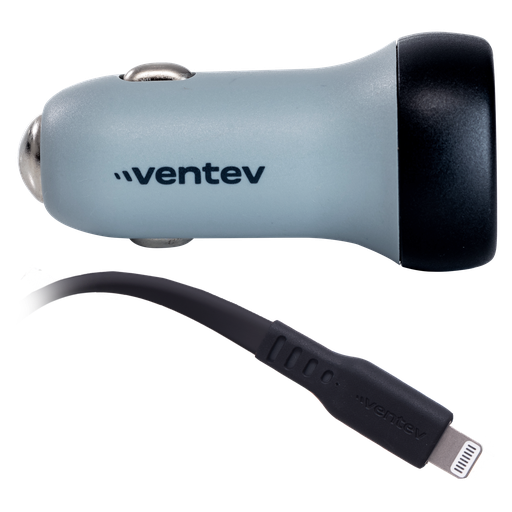 [CC30-CLBX-87444] Ventev - 30w Ultrafast Usb C Universal Car Charger And Usb C To Apple Lightning Cable - Dark Gray