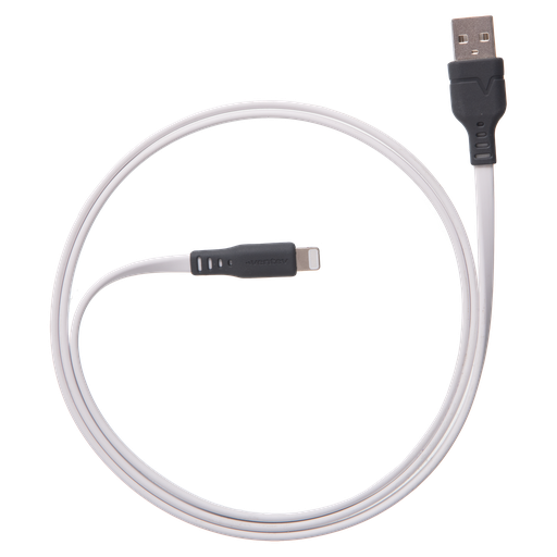 [FC3-WHTBX-266511] Ventev - Flat Usb A To Apple Lightning High Speed Tangle-free Cable 3.3ft - White