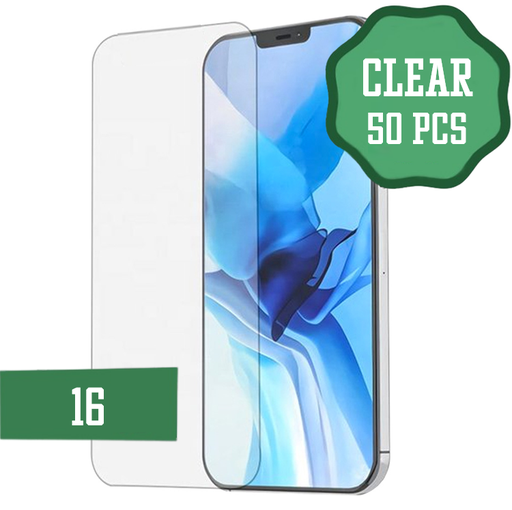 [TG-I16-CL50] Clear Tempered Glass for iPhone 16 / 15 (50 Pcs)