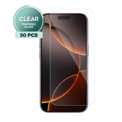 [TG-I16-CL50] Clear Tempered Glass for iPhone 16 / 15 (50 Pcs)