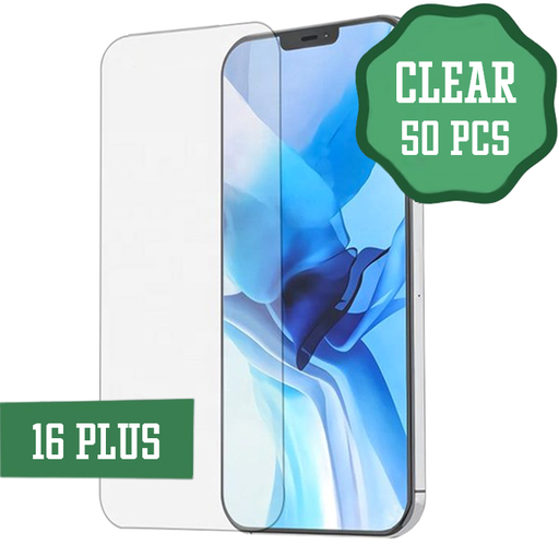 [TG-I16M-CL50] Clear Tempered Glass for iPhone 16 Plus / 15 Plus (50 Pcs)