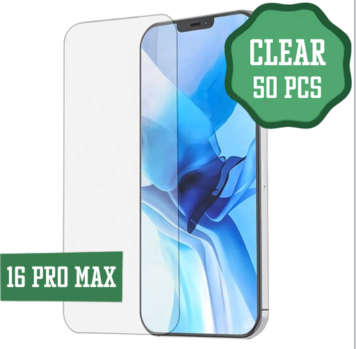 [TG-I16PM-CL50] Clear Tempered Glass for iPhone 16 Pro Max (50 Pcs)