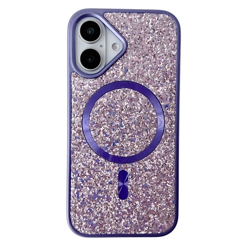 [CS-I16-BCM-PU] Blinged Case with Magsafe for iPhone 16 - Purple