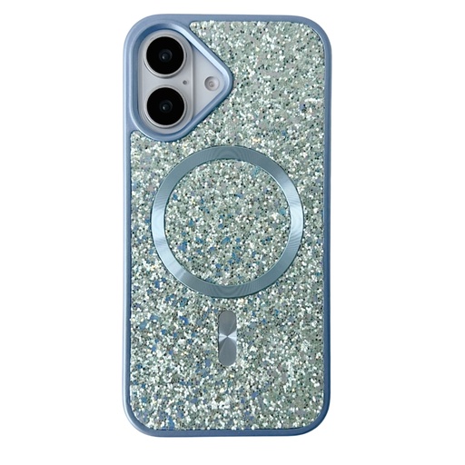 [CS-I16M-BCM-BL] Blinged Case with Magsafe for iPhone 16 Plus - Blue