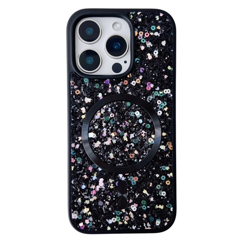 [CS-I16P-BCM-BK] Blinged Case with Magsafe for iPhone 16 Pro - Black