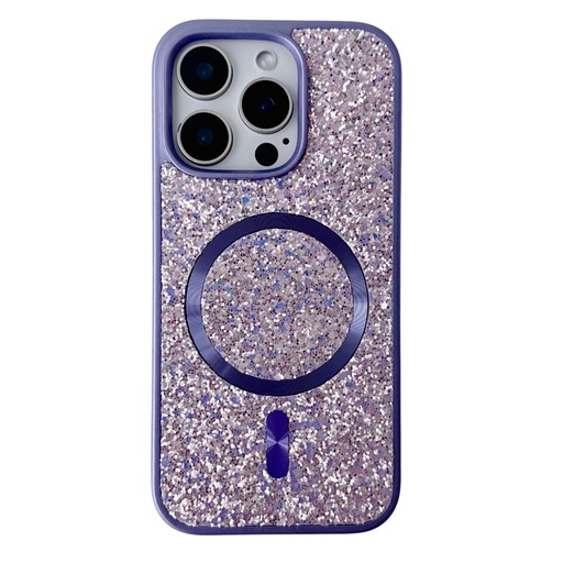 [CS-I16PM-BCM-PU] Blinged Case with Magsafe for iPhone 16 Pro Max - Purple
