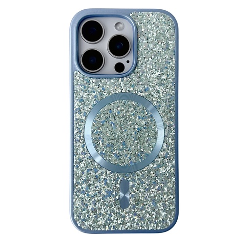 [CS-I16PM-BCM-BL] Blinged Case with Magsafe for iPhone 16 Pro Max - Blue