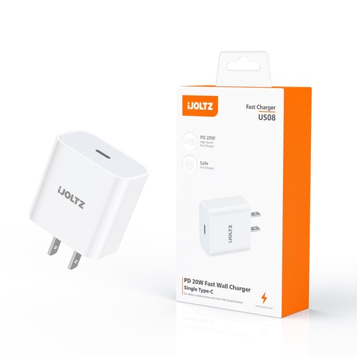 [JW-US08-C-WH] iJoltz - USB-C PD 20W Fast Wall Charger (Charger Only) (White)