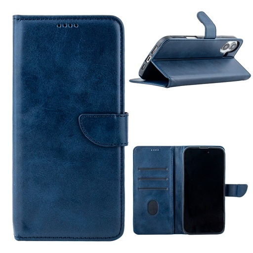 [CS-I16P-HSW-DBL] Handy Stylish Wallet Case for iPhone 16 Pro - Dark Blue