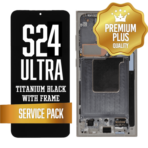 [LCD-S24U-WF-SP-BK] OLED Assembly for Samsung Galaxy S24 Ultra With Frame - Titanium Black/Blue/Green (Service Pack)