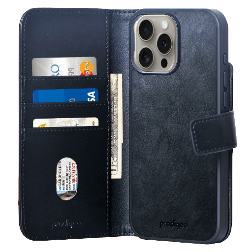 [iPh16P-6.7-FMW] Prodigee - Folio Magsafe Wallet Case For Apple Iphone 16 Pro Max - Black