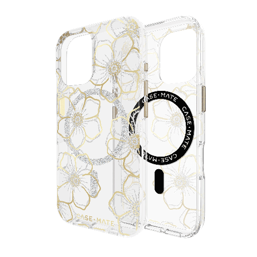 [CM054332] Case-mate - Floral Gems Magsafe Case For Apple Iphone 16 - Gold