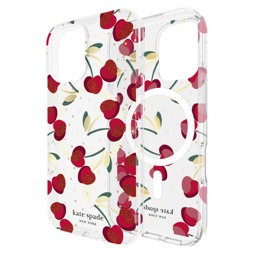 [KS054346] Kate Spade - Protective Magsafe Case For Apple Iphone 16 - Cherry Dot