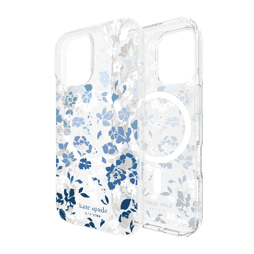 [KS054338] Kate Spade - Protective Magsafe Case For Apple Iphone 16 - Flowerbed Blue