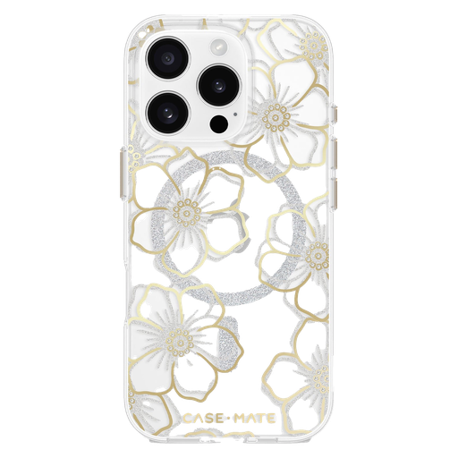 [CM054416] Case-mate - Floral Gems Magsafe Case For Apple Iphone 16 Pro - Gold