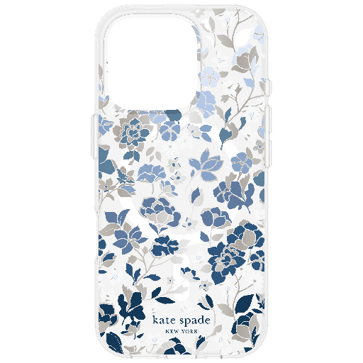 [KS054422] Kate Spade - Protective Magsafe Case For Apple Iphone 16 Pro - Flowerbed Blue