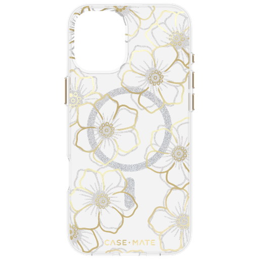 [CM054374] Case-mate - Floral Gems Magsafe Case For Apple Iphone 16 Plus - Gold