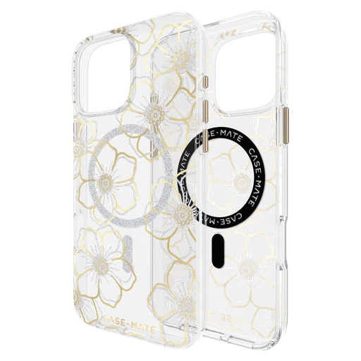 [CM054458] Case-mate - Floral Gems Magsafe Case For Apple Iphone 16 Pro Max - Gold