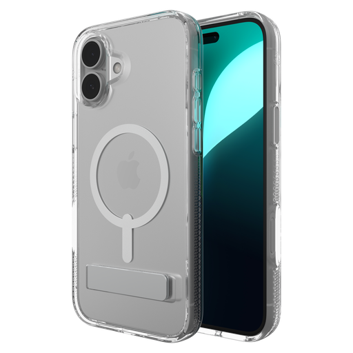 [702315047] Zagg - Crystal Palace Snap Magsafe Case With Kickstand For Apple Iphone 16 Plus - Clear