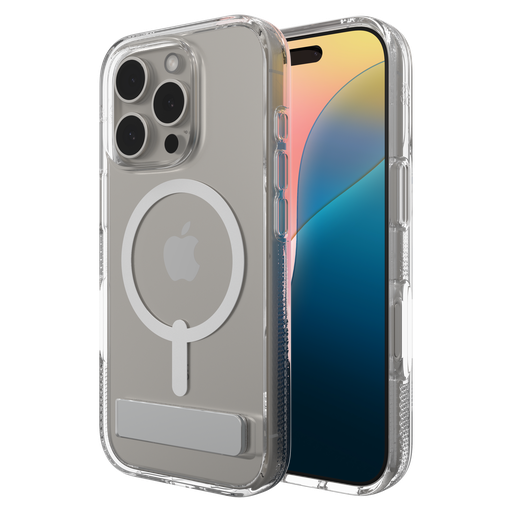 [702315048] Zagg - Crystal Palace Snap Magsafe Case With Kickstand For Apple Iphone 16 Pro - Clear