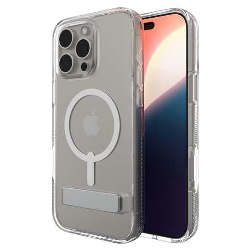 [702315049] Zagg - Crystal Palace Snap Magsafe Case With Kickstand For Apple Iphone 16 Pro Max - Clear