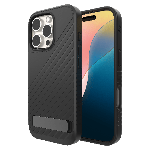 [702315252] Zagg - Denali Snap Magsafe Case With Kickstand For Apple Iphone 16 Pro - Black