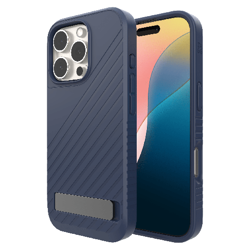 [702315256] Zagg - Denali Snap Magsafe Case With Kickstand For Apple Iphone 16 Pro - Navy