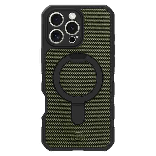 [AP6U-FONYL-KAKI] Itskins - Forcer Nylon Magsafe Case For Apple Iphone 16 Pro Max - Olive Green And Black