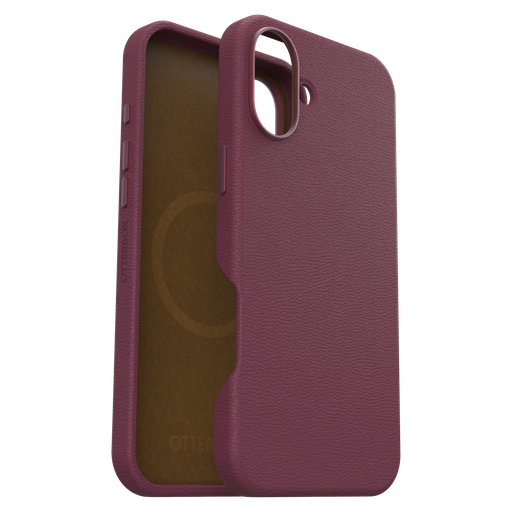 [77-96279] Otterbox - Symmetry Cactus Leather Magsafe Case For Apple Iphone 16 Plus - Maroon Bells