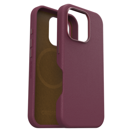 [77-96311] Otterbox - Symmetry Cactus Leather Magsafe Case For Apple Iphone 16 Pro - Maroon Bells