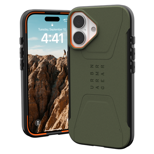 [114446117272] Urban Armor Gear Uag -  Civilian Magsafe Case For Apple Iphone 16 - Olive Drab
