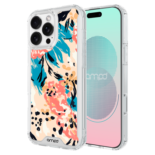 [AA-IPH16PMAX-HDPRINT-BLUFLWR] Ampd - Tpu   /   Acrylic Hd Print Magsafe Case For Apple Iphone 16 Pro Max - Blue Blossom