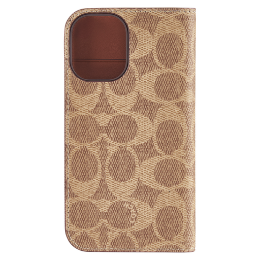[CH054142] Coach - Folio Case For Apple Iphone 16 - Signature Tan