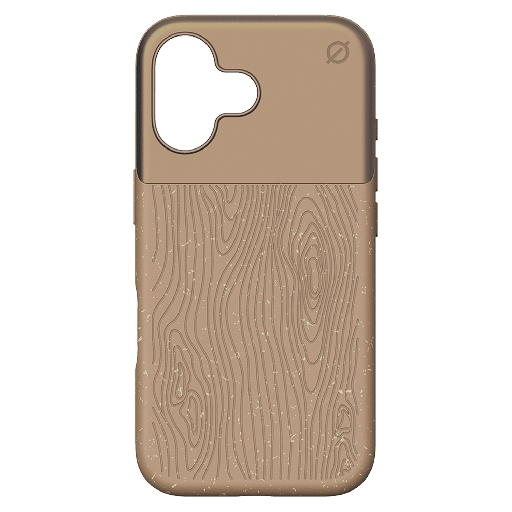 [AS10117142100] Atom Studios - Split Wood Fiber Magsafe Case For Apple Iphone 16 - Taupe Wood