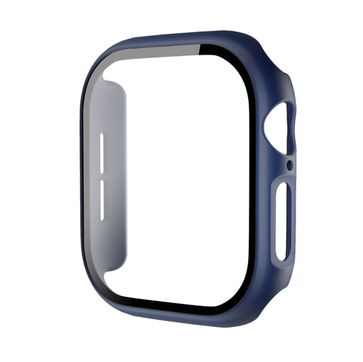 [CS-IW46-HPT-DBL-SR10] Hard PC Case with 10th Gen Tempered Glass For iWatch 10th Gen  46mm - Dark Blue