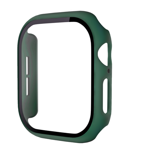 [CS-IW46-HPT-DGR-SR10] Hard PC Case with 10th Gen Tempered Glass For iWatch 10th Gen  46mm - Dark Green