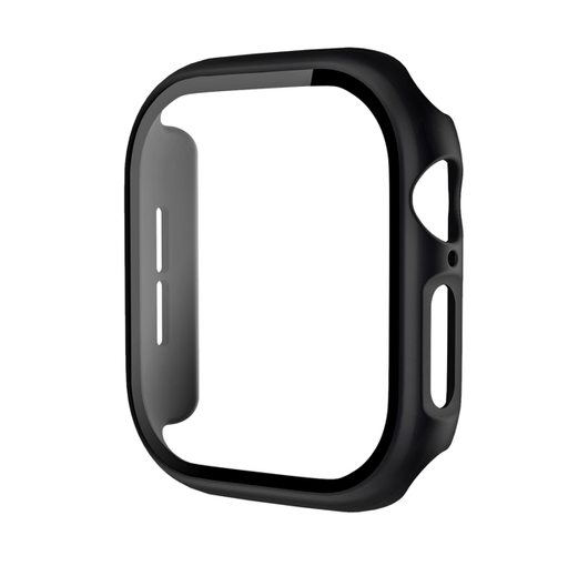 [CS-IW46-HPT-MBK-SR10] Hard PC Case with 10th Gen Tempered Glass For iWatch 10th Gen  46mm - Metalic Black