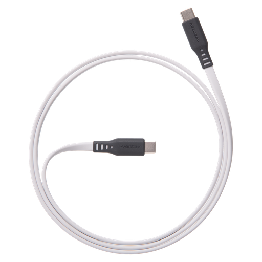 [FC6-WHTBX-266513] Ventev - Flat Usb C To Usb C High Speed Tangle-free Cable 6ft - White