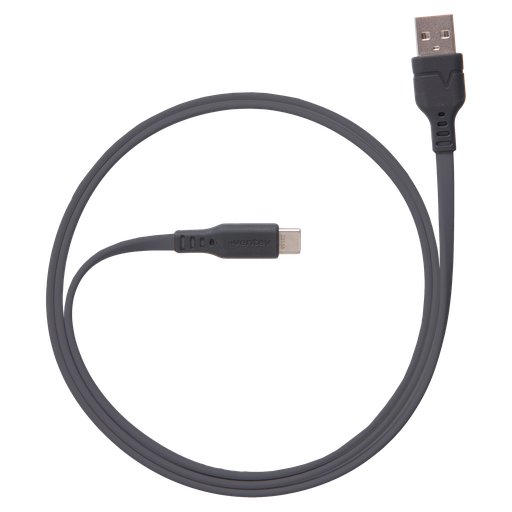 [FC3-GRYBX-266510] Ventev - Flat Usb A To Usb C High Speed Tangle-free Cable 3.3ft - Gray