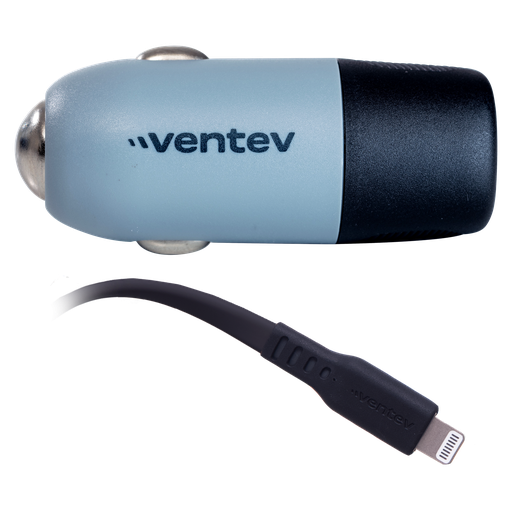 [CC20-CLBX-87442] Ventev - 20w Ultrafast Usb C Universal Car Charger And Usb C To Apple Lightning Cable - Dark Gray