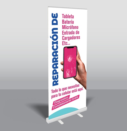 [TL-RB-SP] The Fix - Phone Repair - Roll Up Banner (Spanish)(The Fix Stores Only. Non-affiliated orders will be cancelled.)