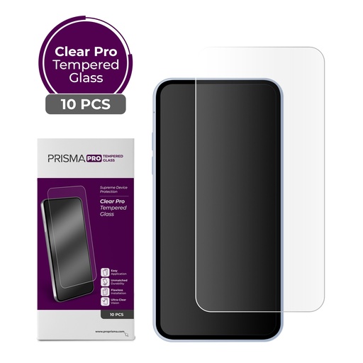 [PP-I13-CL10] Prisma Pro Clear Tempered Glass for iPhone 16e / 14 / 13 / 13 Pro (10 Pcs)