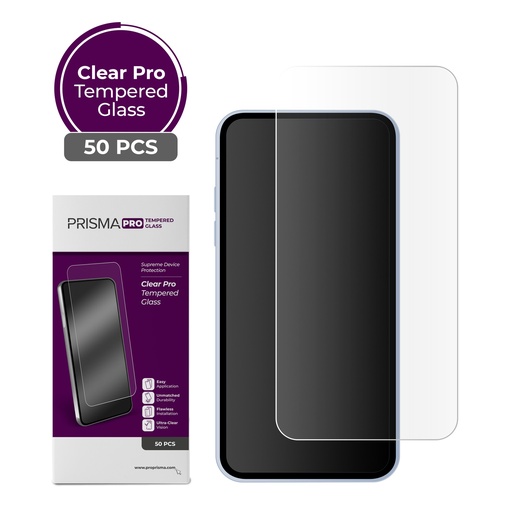 [PP-I16M-CL50] Prisma Pro Clear Tempered Glass for iPhone 16 Plus / 15 Plus (50 Pcs)