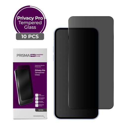 [PP-I12PM-PRV10] Prisma Pro Shield - Privacy Tempered Glass for iPhone 12 Pro Max (10 Pcs)