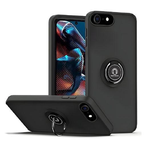 [CS-I16E-MTR-BK] Matte Ring Case  for iPhone 16e (2025) - Black